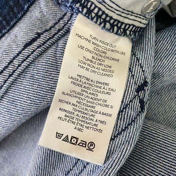 Pilcro Mid Rise Slim Boyfriend Jeans Size 32 Dark Blue Crop Casual Anthropologie - Picture 12 of 14